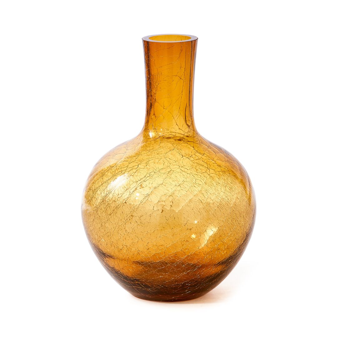 POLSPOTTEN Large Cracked Glass Vase
