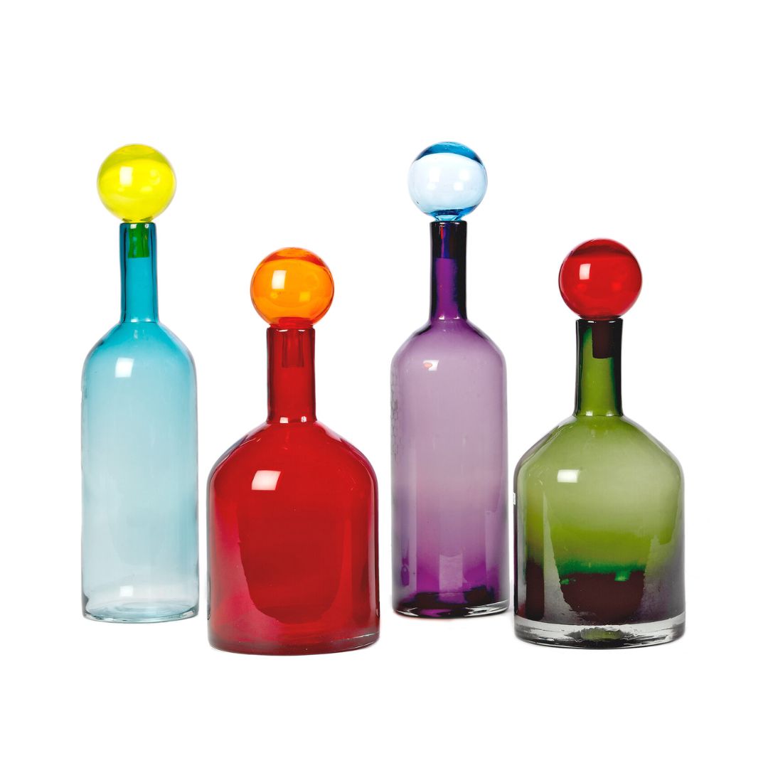POLSPOTTEN Set-of-Four Bubbles & Bottles Glass Ornaments