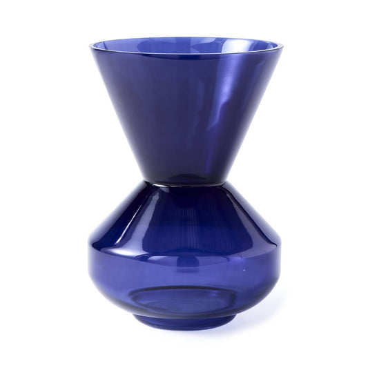 POLSPOTTEN Thick Neck Glass Vase in Blue