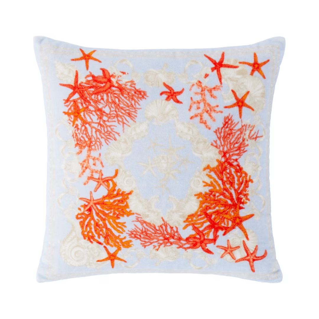 VERSACE Barocco Sea Terry Cushion in Blue