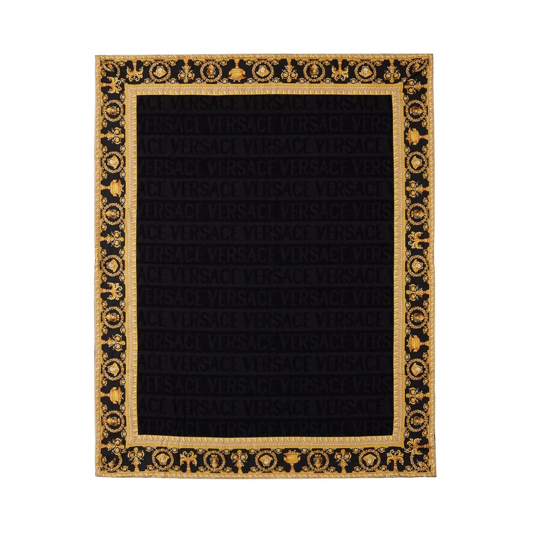VERSACE I Heart Baroque Double-Face Blanket in Black
