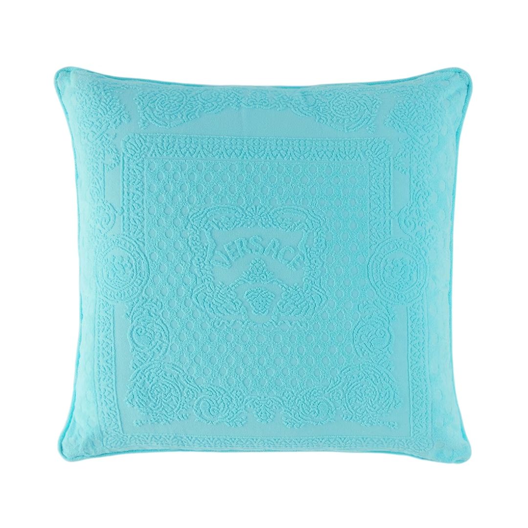 VERSACE Seashell Baroque Double-Faced Pillow in Blue