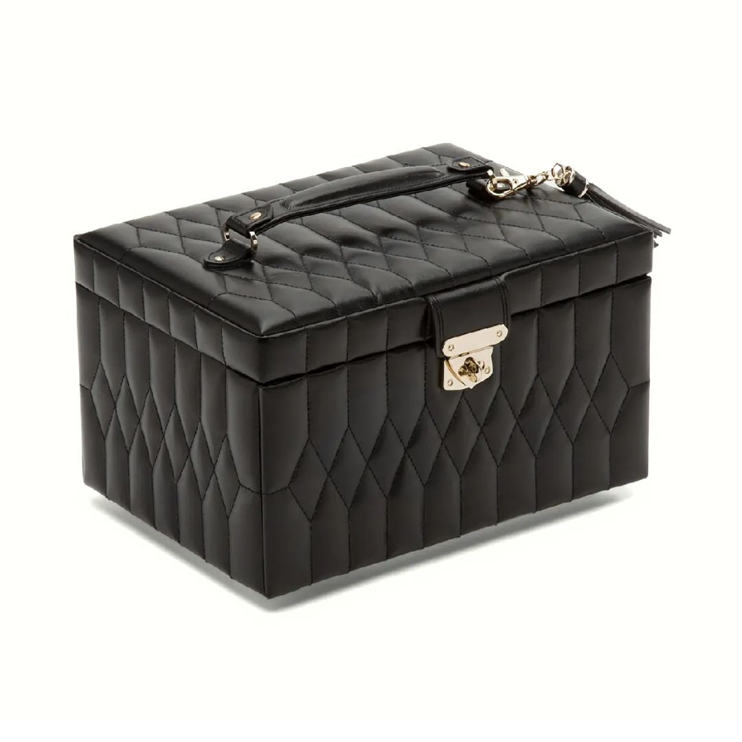 WOLF Caroline Black Medium Jewelry Case