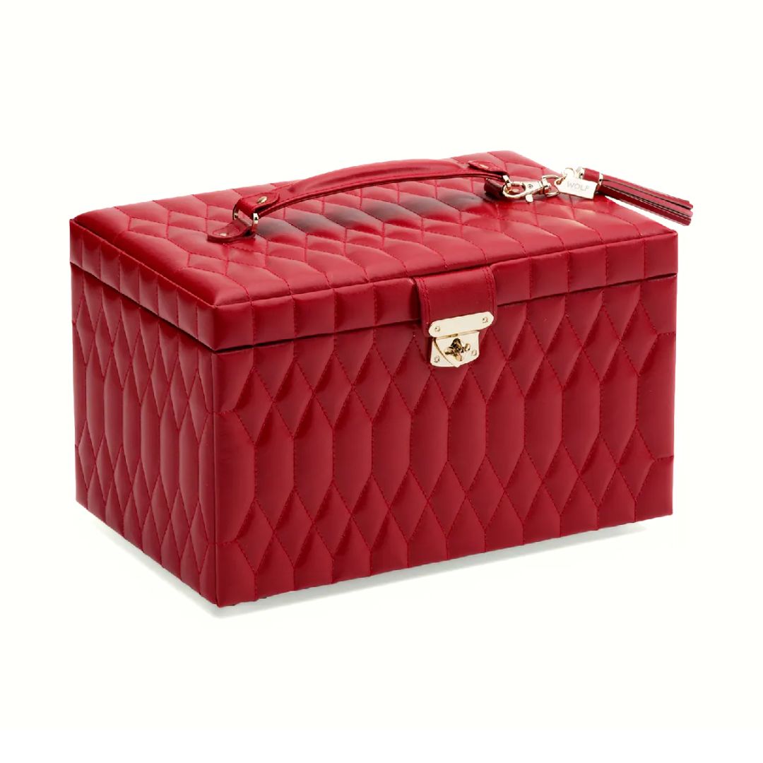 WOLF Caroline Red Large Jewelry Case