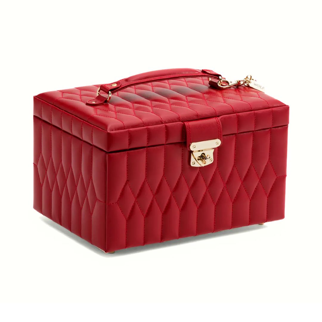 WOLF Caroline Red Medium Jewelry Case